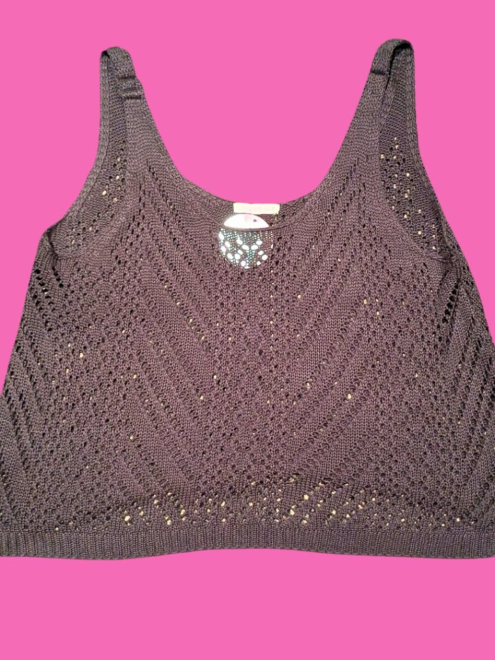 Brown Crochet Tank Top Size M